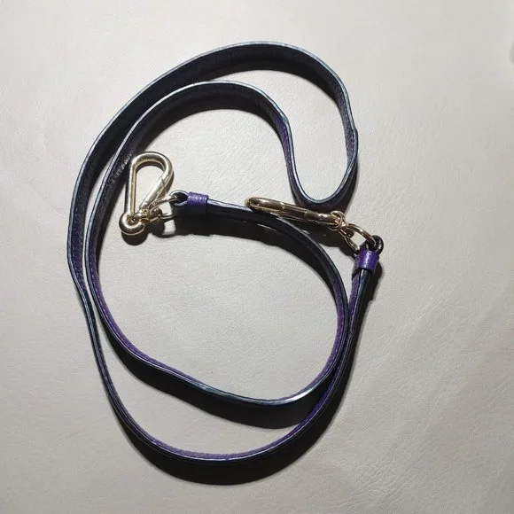 Coach Purple Leather Crossbody Strap Gold Tone Hardware Adjustable Length - Picture 5 of 6